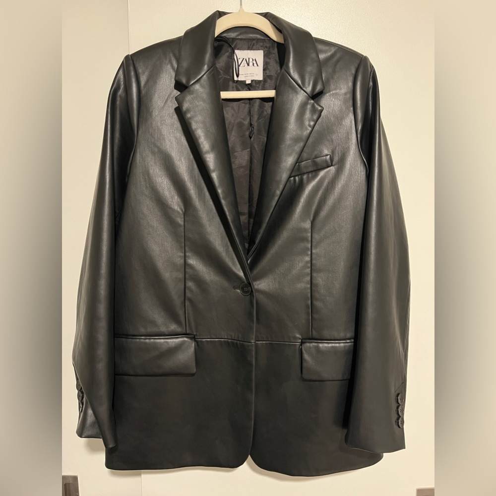 ZARA Faux leather blazer